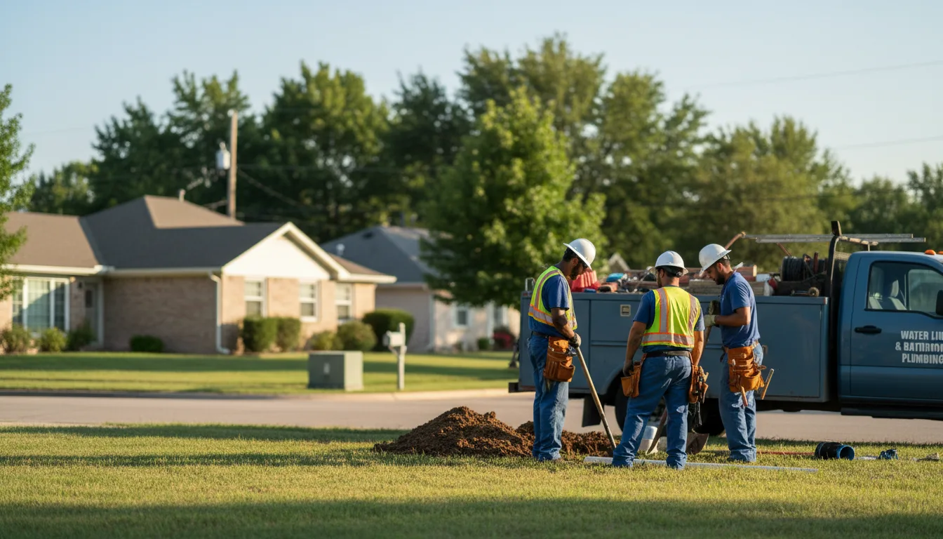 Residential water line and bathroom plumbing service in Beebe, AR